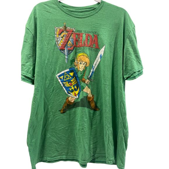 Legend of Zelda Men's XL Green T-Shirt Character Graphic Logo Short Sleeve - Picture 1 of 6